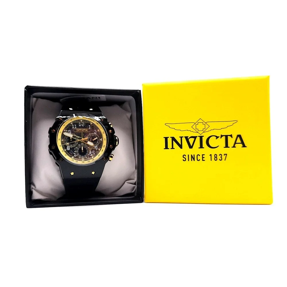 Invicta Racing Vaulthan 69662 Men's Watch Black Gold 44mm New